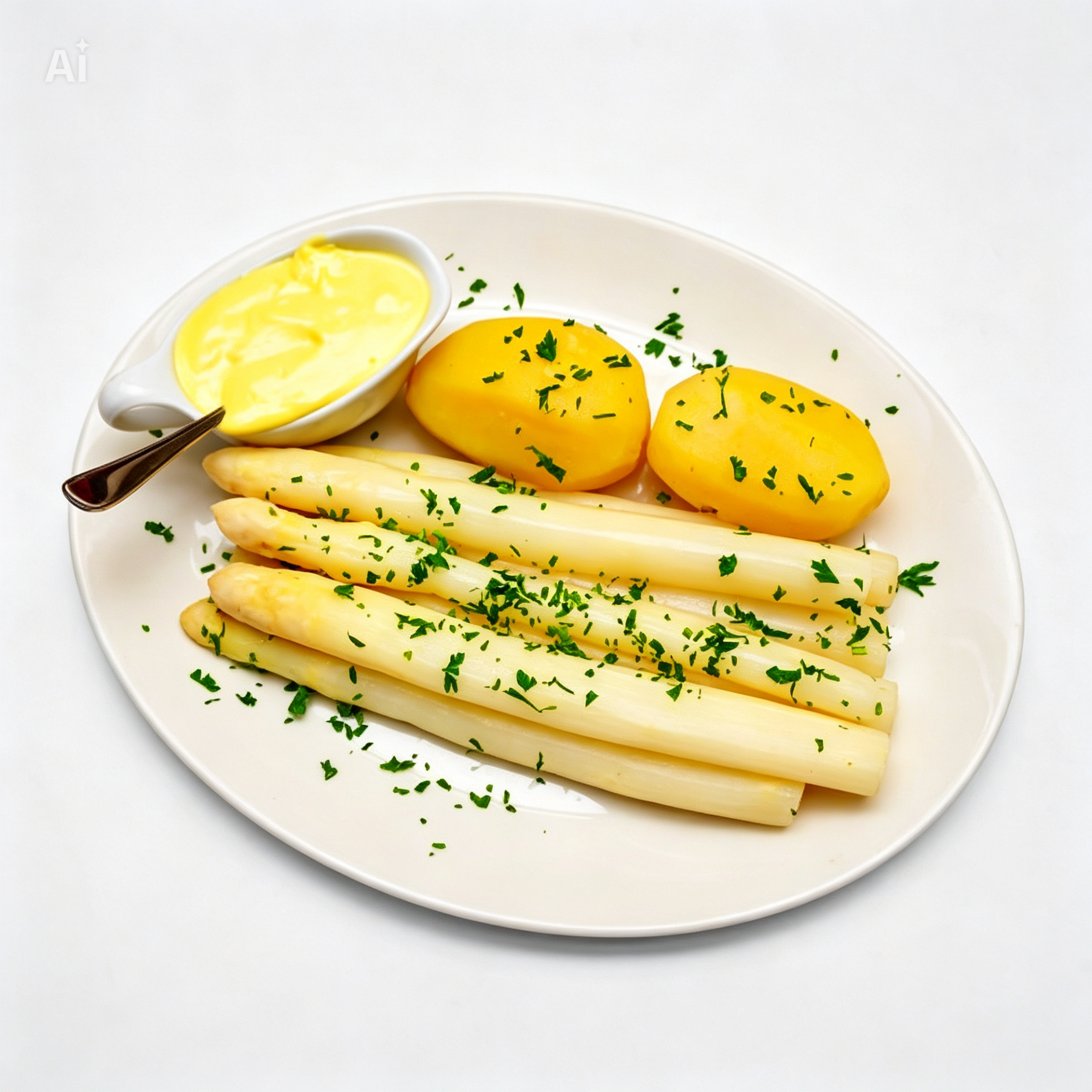 Weißer Spargel mit Hollandaise